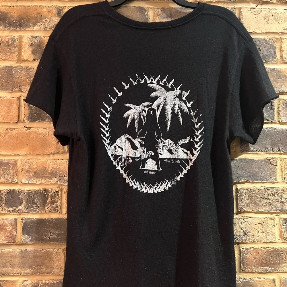 The Elder Statesman Cashmere Silk T Shirt Size XS Black